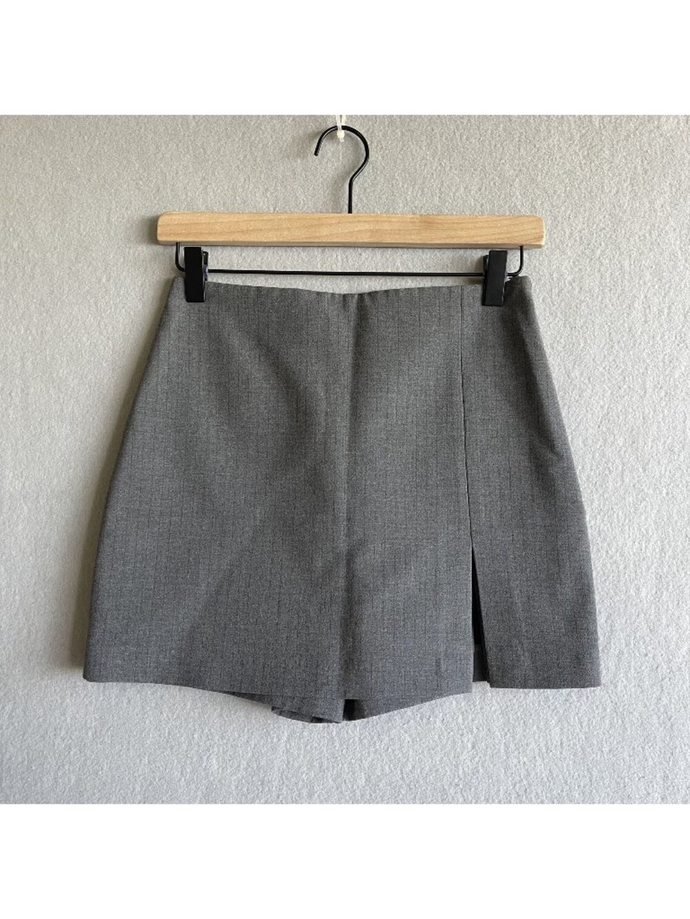 Zara Gray Business Casual Skort Side Zipper Front Slit XS